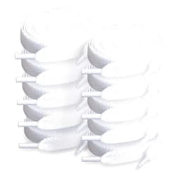 MoHern 5 Pairs White Shoelaces for Sneakers, Athletic White Shoelaces, 5/16'' White Shoe laces, 55'' Fit Most Flats and Sneakers