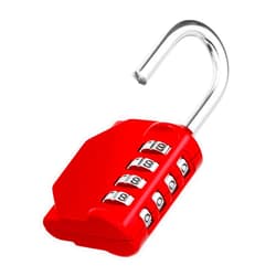 ZHEGE Combination Lock, 4 Digit Outdoor Combination Padlock for Gym, School, Gates, Doors, Hasps and Storage (Red)
