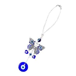 Amabro Evil Eye Car Hanging Ornament, Blue Evil Eye Charms for Car Rear View Mirror Lucky Car Accessories Beaded Decor Amulet Protection and Blessing Travel