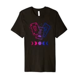 Witch Moon Phase Tarot for LGBTQ Bi Bisexual LGBT Bi Pride Bisexual Subtle LGBT Moon Phase Tarot Cards Witch Premium T-Shirt