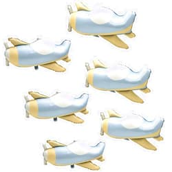 Hokilands 4D Flying Plane Balloon Aviator Adventure Party Supplies For Kid Boy Girl Birthday Baby Shower Wedding, 6 Pack Cartoon Matte Airplane Balloons Fighter Helicopter Fighter Jet Copter Aircraft Decoration