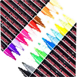 HTVRONT Liquid Chalk Markers Erasable - Liquid Chalk Pens 24 Colors, Chalkboard Markers 5mm Reversible Tip - Chalk Markers for Blackboard, Chalkboard, Windows Glass, Graduation School Art Supplies