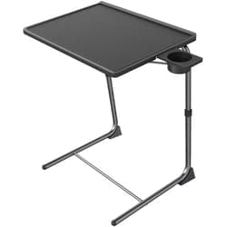 HUANUO Adjustable TV Tray Table - TV Dinner Tray on Bed & Sofa, Comfortable Folding Table with 6 Height & 3 Tilt Angle Adjustments (Black)