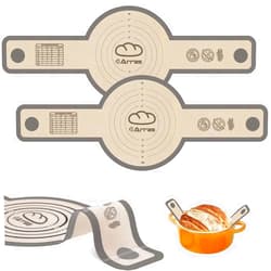 ARRAS Silicone Bread Sling For Dutch Oven, 2 Pcs Reusable Silicone Bread Mat With Long Handle To Transfer Sourdough, Non-Stick & Easy To Clean Dutch Oven Liner