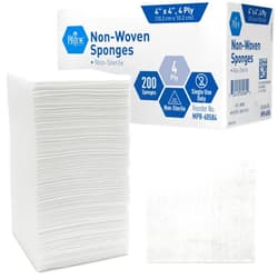 MED PRIDE Medpride Surgical Sponges 200 Pack - Gauze Pads Non sterile - First Aid Wound Care Dressing Sponge – Νοn-Woven Medical, Non-Adherent Mesh Bandages – Absorbent for Injuries – 4 Ply (4'' x 4'')