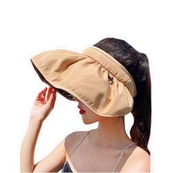 XYX Women's Sun Visor Foldable Sun Hat Wide Brim Summer UV Protection Beach Hat