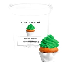 Global Sugar Art Cake & Cupcake Buttercream Frosting, Decorator Icing Leaf Green, Firm, 16 Ounces by Chef Alan Tetreault