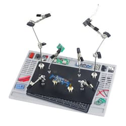 EOOKU Magnetic Helping Hands Soldering Station for PCB Repair, Large Base with Heat-Resistant Mat, 6 Flexible Arms, 2 Magnetic Posts – Professional Third Hand Tool for Electronics & DIY