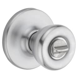 Kwikset Tylo Interior Privacy Door Knob with Lock, Door Handle For Bathroom and Bedroom, Satin Chrome Keyless Turn Lock Doorknob, 1 Count (Pack of 1)