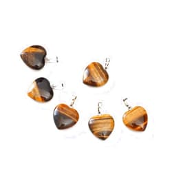 Adabele 4pcs Adabele Natural Yellow Tiger Eye Gemstone 20mm Heart Pendant Healing Crystals Chakra Gem Stones Rock Crystal Quartz for Jewelry Making