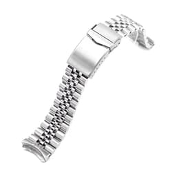 MiLTAT 22mm Super-JUB Watch Band compatible with Seiko 5 Sports SRPD51 SRPD55 SBSA003, V-Clasp, Brushed