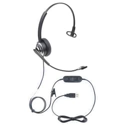 ECS WordCommander USB Voice Recognition Headset, Single Ear, Noise-Cancelling Boom Mic, Premium in-Line Sound Card, Pro-Flex Wire, Ideal for Voice-to-Text, Superior Audio Quality, Comfortable Fit