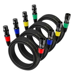 EBXYA XLR Cable 20ft 4 Pack - Mic Cables Balanced XLR Male to Female Cables Suitable for Microphones, Radio Station, Stage Lighting, Black