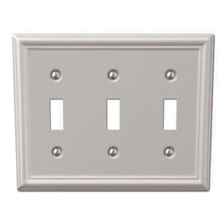 Westek Amerelle Chelsea Triple Toggle Steel Wallplate in Brushed Nickel