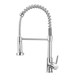 FVITA Kitchen Faucet with Sprayer Kitchen Faucet Single Handle Kitchen Sink Faucet Commercial Spring Kitchen Faucet with Pull Down Brushed Nickel