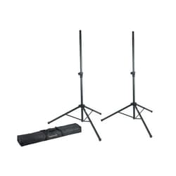 Gator Frameworks Standard Speaker Stand Set; Includes (2) Speaker Stands and Nylon Carry Bag (GFW-SPK-2000SET),Black