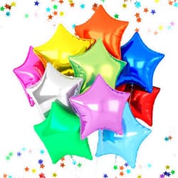FEYG Star Foil Balloons, 10 pcs/Set, 18 Inches, Colorful, for Helium, Party Decorations, Birthday, Wedding, Graduation, Wide Occasions