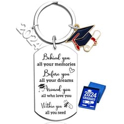 Covanlumci 2024 Graduation Keychain,Class of 2024 Graduation Gifts for Her Him Seniors College High School Students