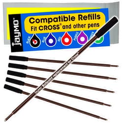 Jaymo Replacement for Cross 8513 - Measures 4.563 in / 116 mm Long - Ballpoint Pen Refill - 6 Black