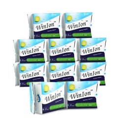 Winion 10 Packs Winalite WinIon Day Use with Wings (Total 80 Pads) Anion Strip Super Absorbent Ultra Thin Pads for Women