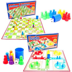 Toyland® Classic Family Favourites Board Game Bundle - Snakes and Ladders & Ludo - Suitable Ages 3+