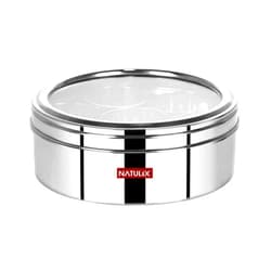 NATULIX 7 in 1 Spice Box Stainless Steel | Masala Dabba | Masala Box for Kitchen Steel | Masala Dabba Steel | Masala Dani for Kitchen | See through lid 7 containers and a Spoon 1.5 Ltr Medium (11)