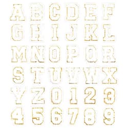 Xinjoduz 36 PCS White Chenille Patches, Self-Adhesive Varsity Applique Fabric Embroidered Chenille Number Letter Patches Stick on Backpacks, Hats, Bags, Clothing Alphabet Patches for DIY Repairing Craft