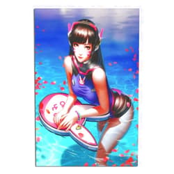 TUXIBI Sexy Anime Beauty Cute D.va Canvas Poster in The Pool Posters Wall Paints for Room Decor Painting Print on Canvas Decorations Living Room Wall Art Picuture Unframe-Style 8x12inchs(20x30cm)