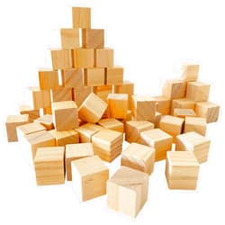 MUXGOA Unfinished Wooden Cubes,Pack of 50 Wood Blocks for Crafting,1 Inch Wood Square Blocks for Crafts Making & DIY Projects & Decor