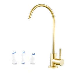 FVITA Drinking Water Kitchen Faucet Brushed Gold,Lead-Free 304 Stainless Steel Sink Filter Water Faucet Reverse Osmosis Water Filter Faucet RO Faucet Kitchen Water Tap,Brushed Gold