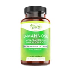 Pure By Nature D-Mannose with Cranberry and Dandelion Root, 120 Count