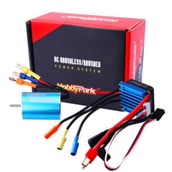 HobbyPark 2435 4800KV Brushless Motor and ESC Combo 25A Electric Speed Controller for Traxxas 1/18 LaTrax Teton Desert Prerunner Rally, 1/16 Revo RC Cars Trucks