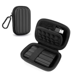 YINKE Case Compatible with Samsung T7 Shield/ T9 / T7 Touch Portable SSD USB 3.2 1TB, 2TB, 500GB, Hard EVA Portable Travel Storage Protective Cover (Black)