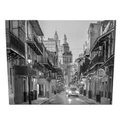 uoppoum New Orleans Wall Art, Canvas Prints Louisiana French Quarter Picture Black and White Wall Decor for Office Bedroom DecorationPainting Poster with Frame Ready to Hang(16x12 inches)