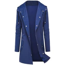 DOSWODE Men Waterproof Raincoat Hooded Windbreaker Lightweight Long Rain Jacket Active Outdoor Trench