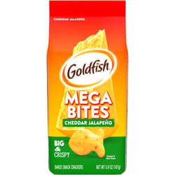 Pepperidge Farm Goldfish Mega Bites, Cheddar Jalapeno Crackers, 5.9 Oz Bag