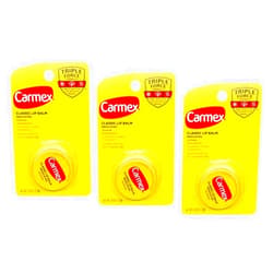 Carmex Classic Lip Balm Medicated, 0.25 oz (Pack of 3)