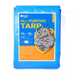 GUARD SHIELD Blue Tarp Waterproof 10x10 Feet Medium Duty All purpose Poly Tarps Cover 7mil