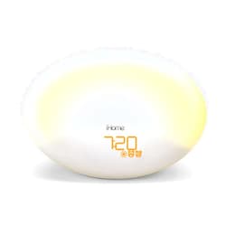 iHome Zenergy Sound Machine with Sunrise Alarm Clock, Built-in Bluetooth Speaker and Night Light, Bedroom Décor Designed for Anxiety Relief Stress White