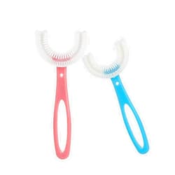 Claiol 2 PCS U-Shaped Kids Toothbrush, Soft Manual Training Toothbrush for Kids 6-12 Years (Pink +Blue)