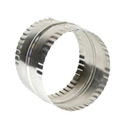 Deflecto 4” Duct Connector, Aluminum with Bead and Crimp, Silver, 3” long (DAC4C)