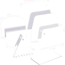 RFAQK Cake Scraper Cake Smoother, 7 Pcs Dough Scraper Bowl Scraper Cutters Cake Icing Scraper Smoother Tool Set for Bread Dough Cake Fondant Icing