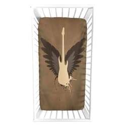 Lyzelre Modern Fitted Crib Sheet,Music Theme Rock Talent Wings Guitar Instrument Art Print Microfiber Silky Soft Toddler Mattress Sheet Fitted,28