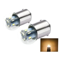 Aero-Lites.com #89 #67 #303 Miniature Bulb LED Replacement | 12/28 Volt AC/DC | Base Style: BA15S | Replacement for #67, 69, 89, 98, 1247, 441067-1, 97, 631, 1155, 9421777, 303, 623, 1251 (2-Pack; Warm White)