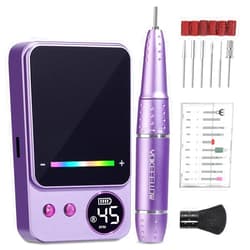 YOKE FELLOW Nail Drill Machine - 45000 RPM Rechargeable Electric Nail File for Acrylic Nail Drill Professional with 16 Drill Bits at Home use