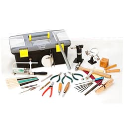 PMC Supplies LLC Jeweler's Complete Hand Tool Value Set Polishing Torch Ring Tool Tweezers Solder Plier Dapping Metal Forming Kit