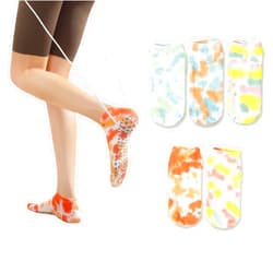 HEYPOMAX BLPOTA 5-Pack Women's Yoga Socks,US 5-10 Sizes,Beautiful Tie-Dye Print, Grippy Sole for Studio & Pilates