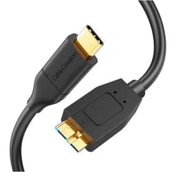 CableCreation 2FT USB C to Micro B Cable,10Gbps Speed External Hard Drive Braided,USB 3.1 Type C to Micro B Work for iPhone 15/16,Seagate WD Westgate My Passport,MacBook Pro/Air, iPad/Tablet,Black