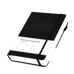 CAGIE Lined Journal Notebook, 320 Pages College Ruled Notebook, 100 Gsm Paper Thick Journal, A5 Hardcover Leather Journals for Writing Women Men, 5.7x8.3 In, Black