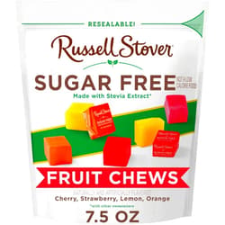 RUSSELL STOVER Sugar Free Fruit Chews Candy, 7.5 oz. bag
